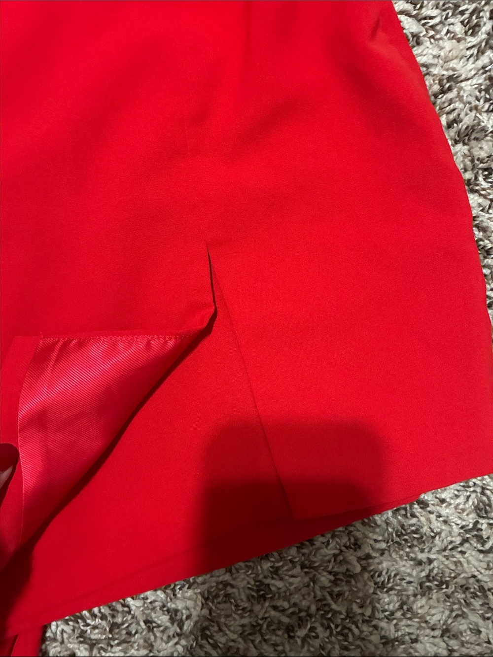 Skies Are Blue Bright Red Tennis Skort with Side Slit - Picture 7 of 11